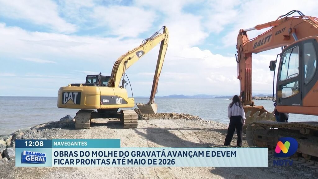 Avanços nas Obras do Molhe do Gravatá em Navegantes